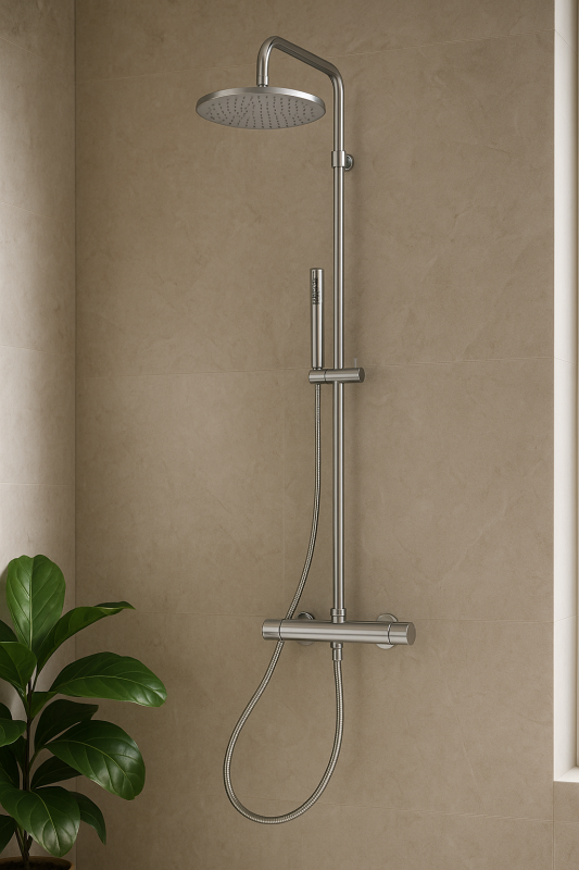 MURO TUA Combinaison douche avec thermostat et douche à effet pluie chromée M1.B11TH.CR